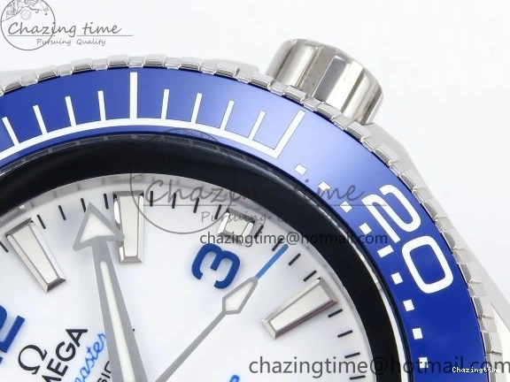 0506 SEAMASTER PLANET OCEAN 6000M ULTRA DEEP 45.5MM SS TF 1:1 BEST EDITION WHITE DIAL BLUE BEZEL ON RUBBER STRAP A SunProtective 7762